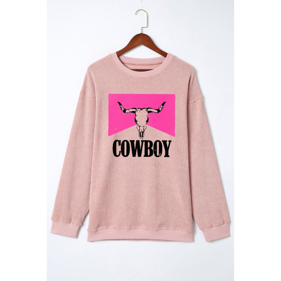 COWBOY Graphic Round Neck Sweatshirt Apparel and Accessories