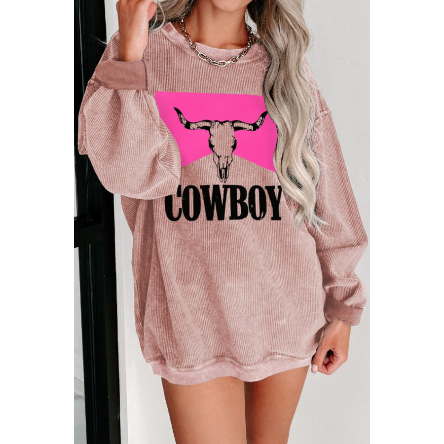 COWBOY Graphic Round Neck Sweatshirt Apparel and Accessories