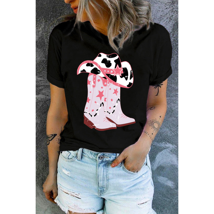 Cowboy Hat and Boots Graphic Tee Apparel and Accessories