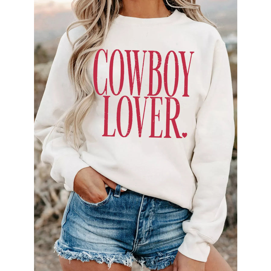 Cowboy Lover Graphic Crewneck Sweatshirt White / S Apparel and Accessories