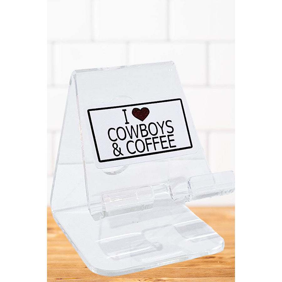 Cowboys and Coffee Acrylic Phone Stand WS 600 Accessories