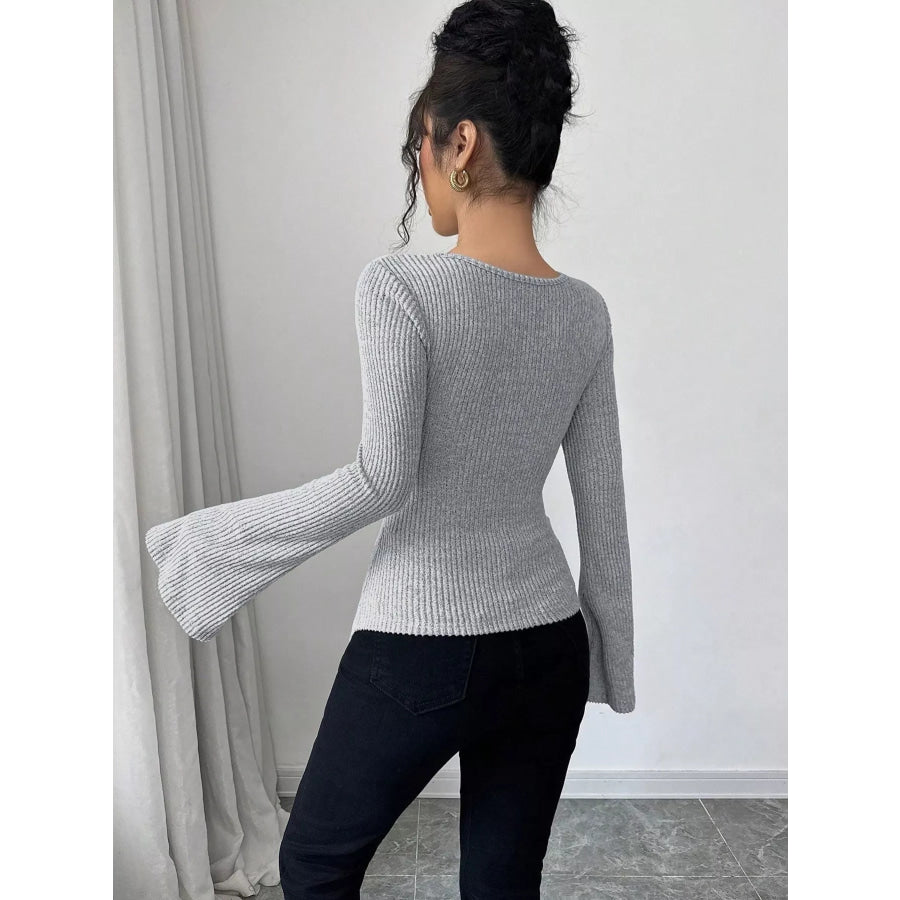 Cowl Neck Flare Sleeve Top Apparel and Accessories
