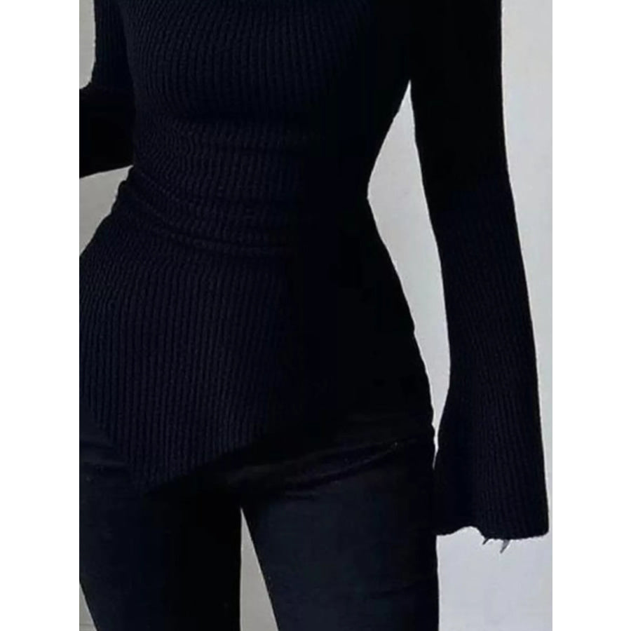 Cowl Neck Flare Sleeve Top Apparel and Accessories