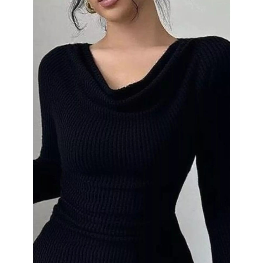 Cowl Neck Flare Sleeve Top Apparel and Accessories