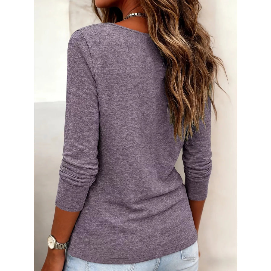 Cowl Neck Long Sleeve T-Shirt Apparel and Accessories
