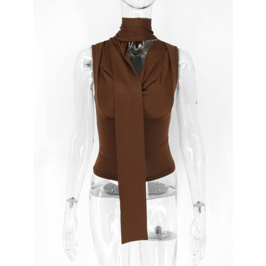 Cowl Neck Ruched Cami Apparel and Accessories