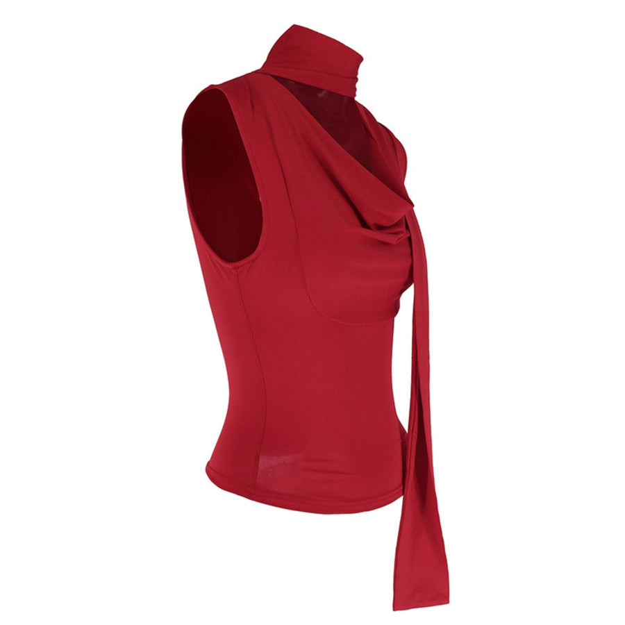 Cowl Neck Ruched Cami Apparel and Accessories