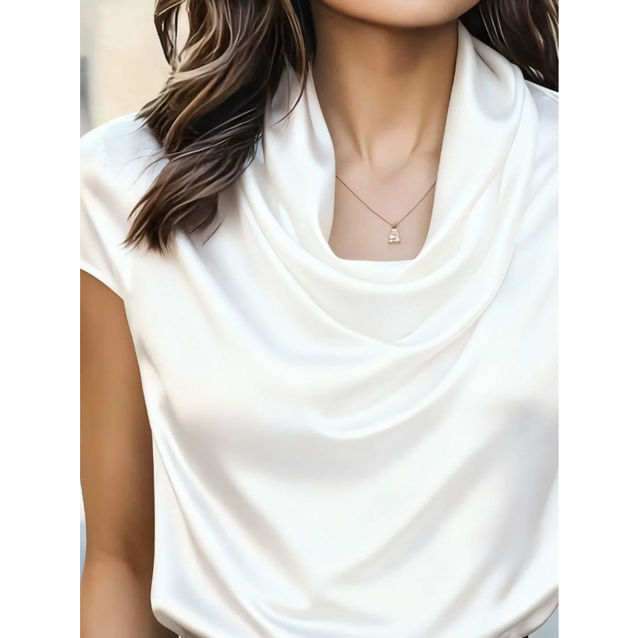 Cowl Neck Satin Blouse Apparel and Accessories