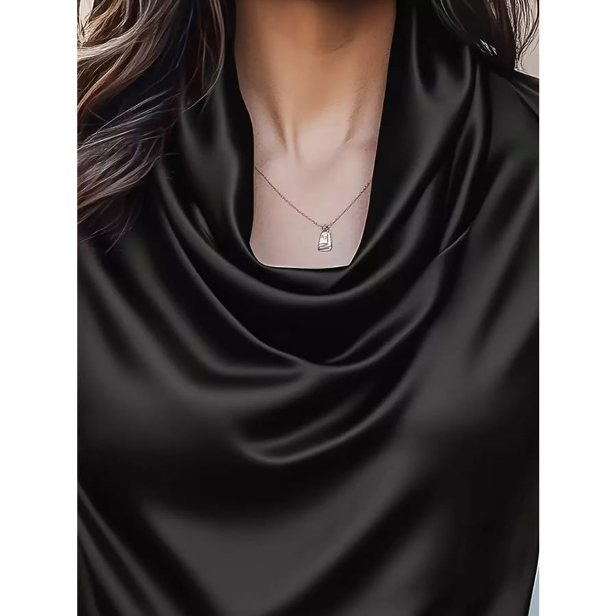 Cowl Neck Satin Blouse Apparel and Accessories