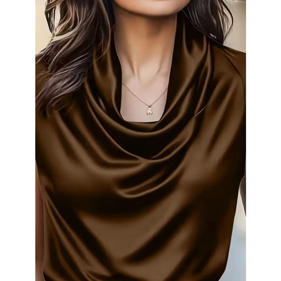 Cowl Neck Satin Blouse Apparel and Accessories