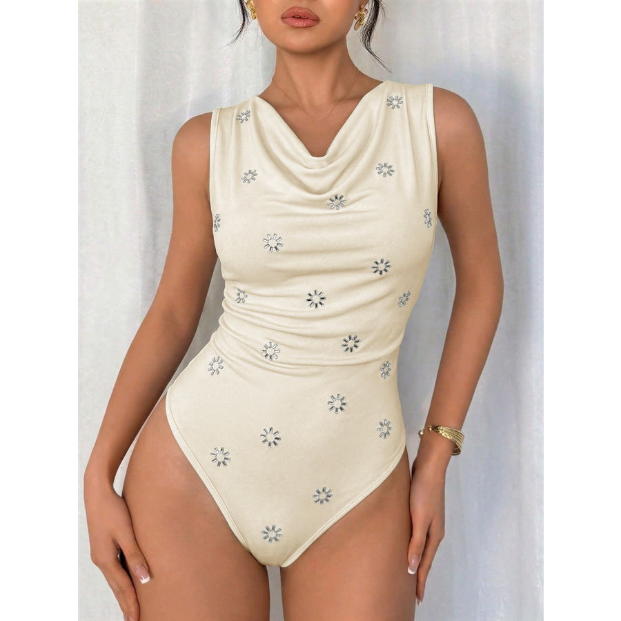 Cowl Neck Sleeveless Bodysuit Apparel and Accessories