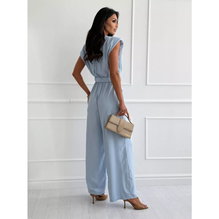 Cowl Neck Wide-Leg Jumpsuit Apparel and Accessories
