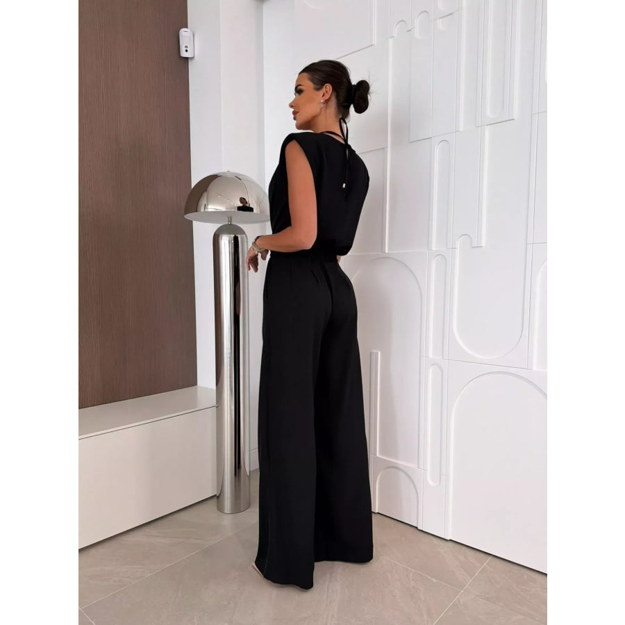 Cowl Neck Wide-Leg Jumpsuit Apparel and Accessories