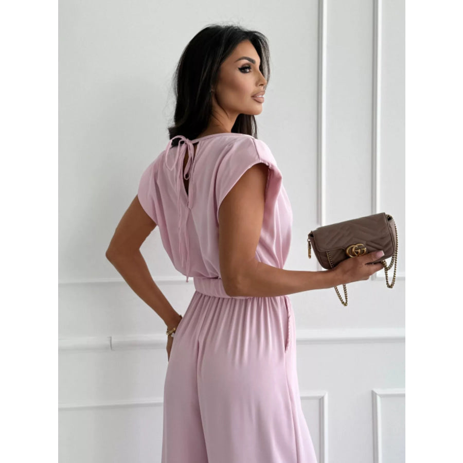 Cowl Neck Wide-Leg Jumpsuit Apparel and Accessories