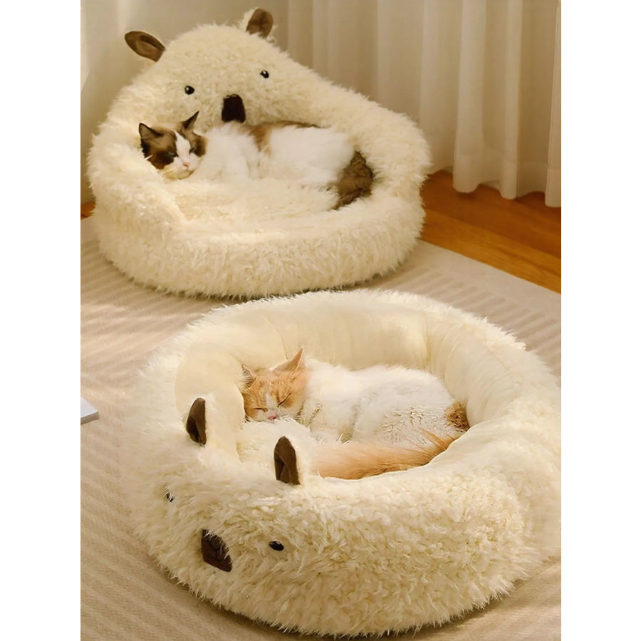 Cozy Bear-Shaped Plush Pet Nest Apparel and Accessories