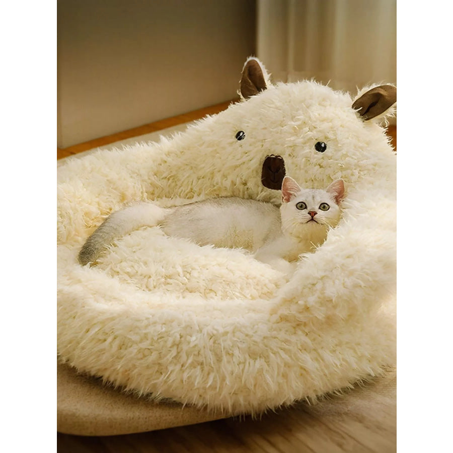 Cozy Bear-Shaped Plush Pet Nest Style 1 / S Apparel and Accessories