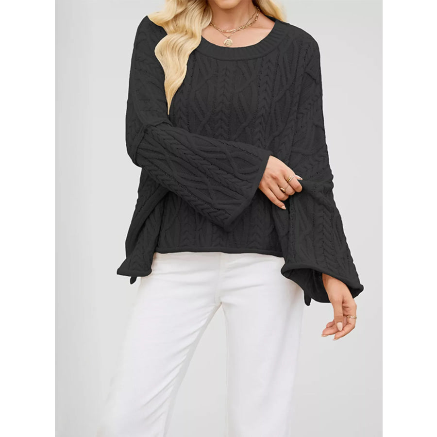 Cozy Cable Knit Drop Shoulder Oversize Sweater Apparel and Accessories
