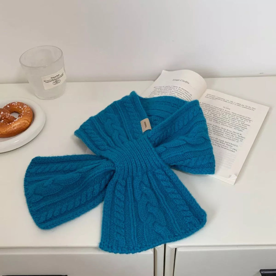 Cozy Cable Knit Scarf Blue / One Size Apparel and Accessories