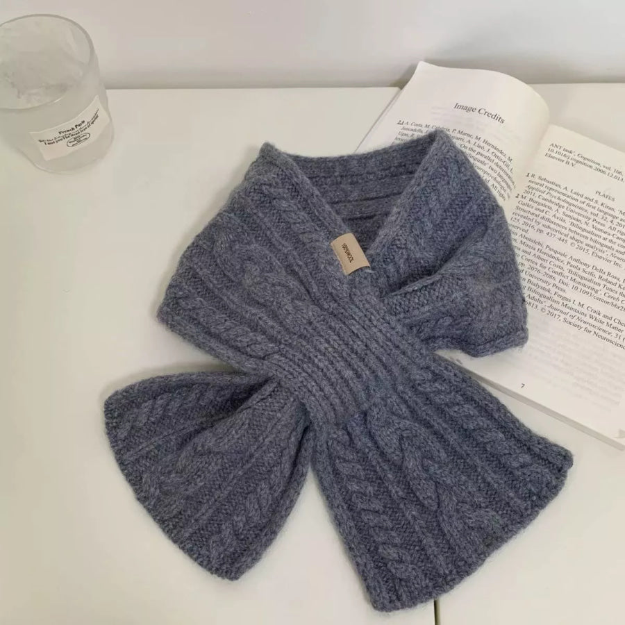Cozy Cable Knit Scarf Gray / One Size Apparel and Accessories