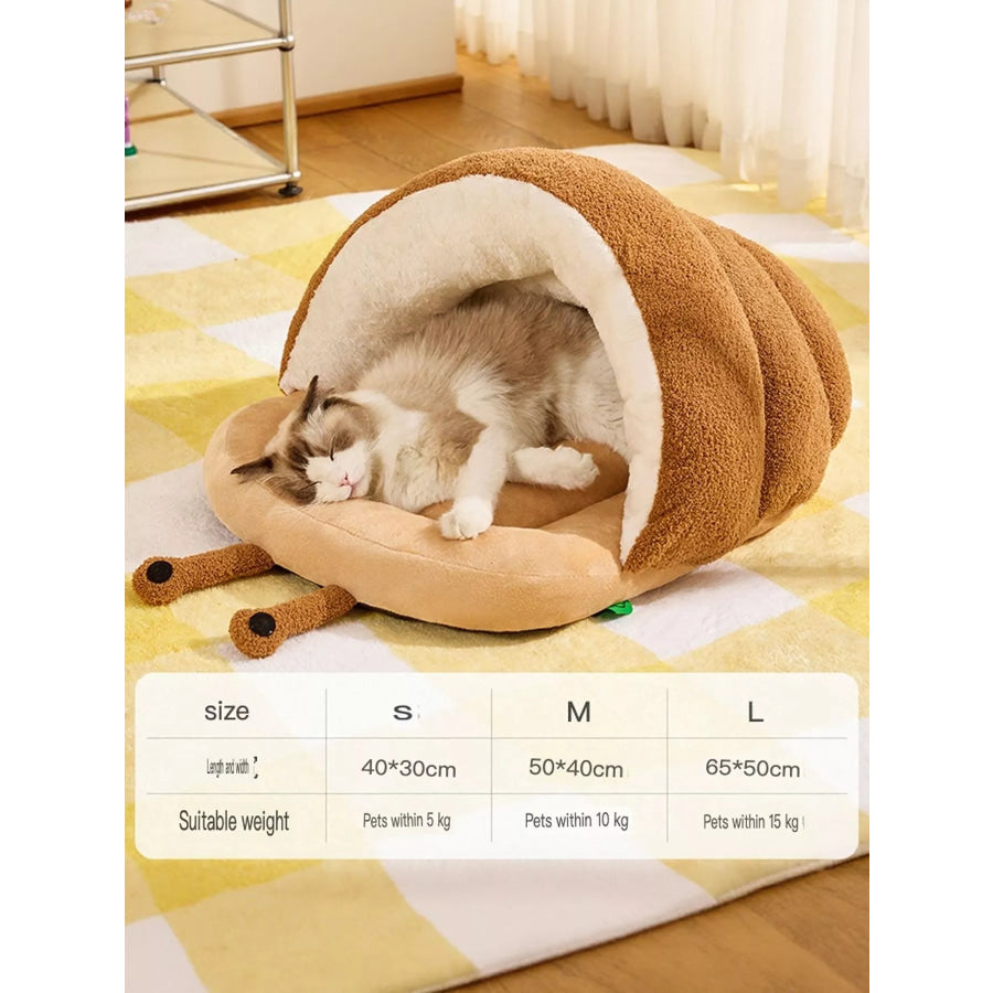 Cozy Caterpillar Shape Pet Nest with Plush Interior Caramel / S Apparel and Accessories
