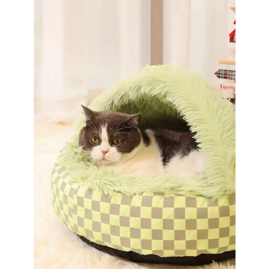 Cozy Cave Pet Nest with Plush Interior Green / M Apparel and Accessories