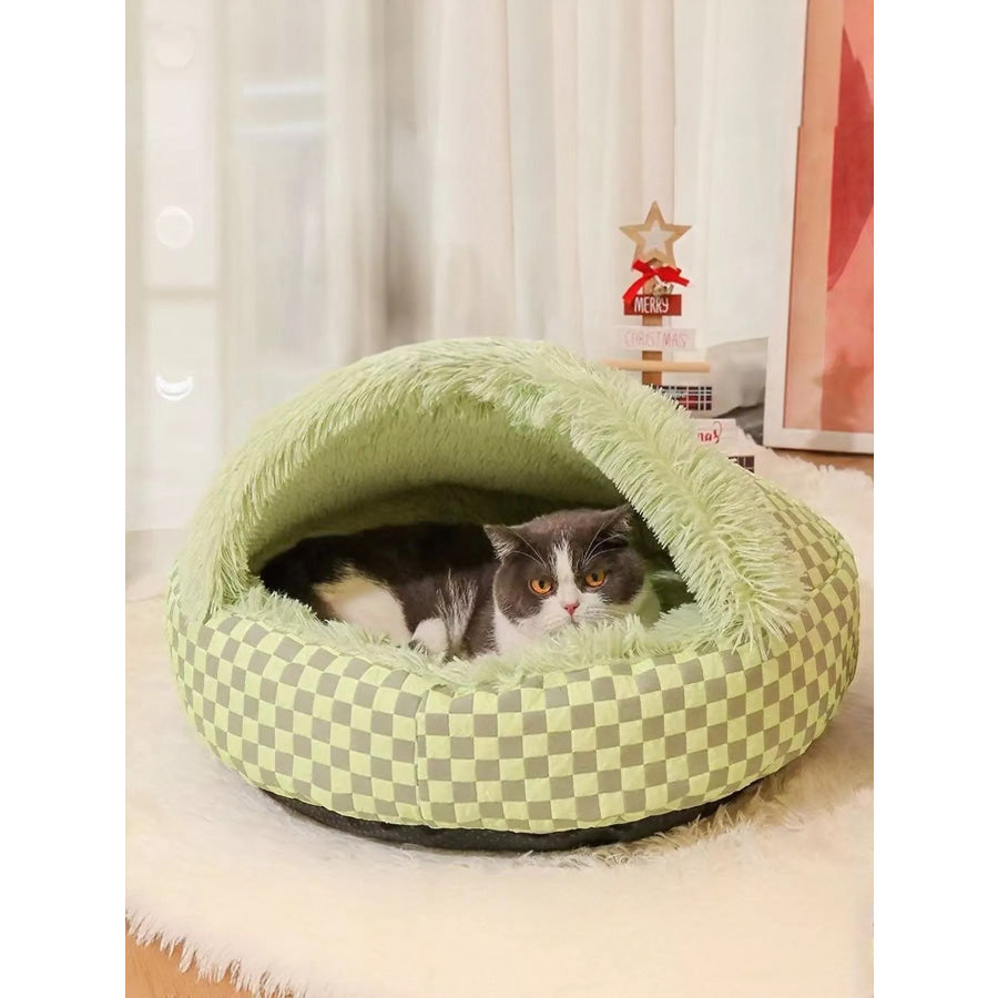 Cozy Cave Pet Nest with Plush Interior Green / M Apparel and Accessories