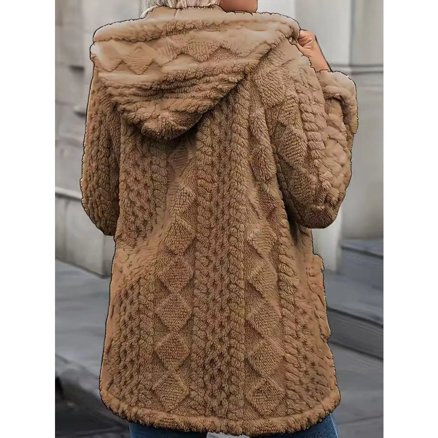Cozy Faux Fur Hooded Zip-Up Outerwear Apparel and Accessories