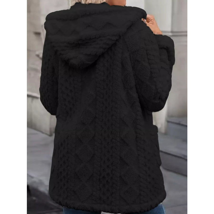 Cozy Faux Fur Hooded Zip-Up Outerwear Apparel and Accessories