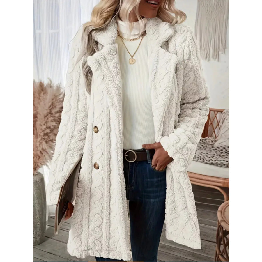 Cozy Faux Shearling Double-Breasted Outerwear Apparel and Accessories