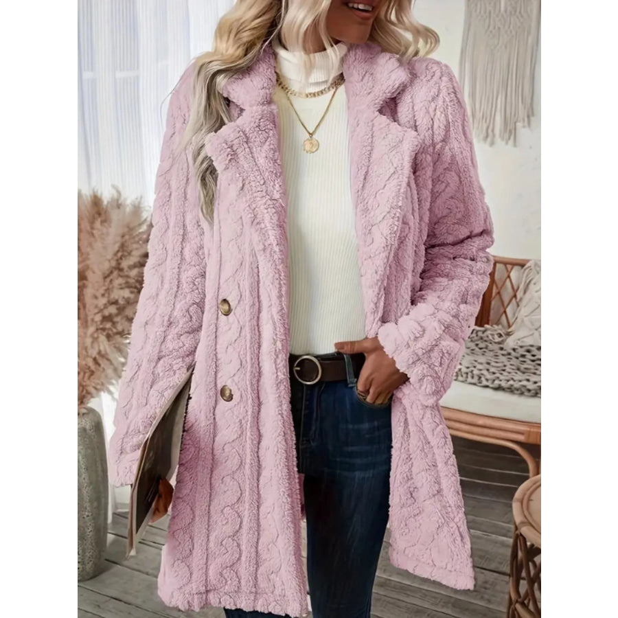 Cozy Faux Shearling Double-Breasted Outerwear Apparel and Accessories