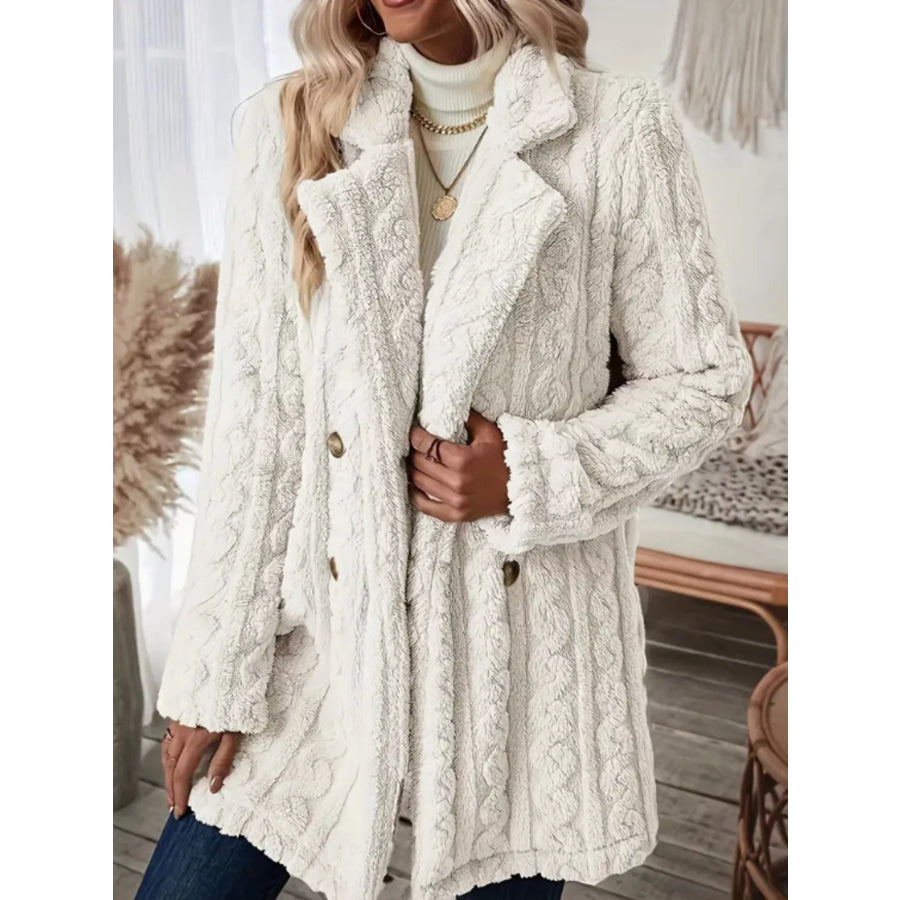 Cozy Faux Shearling Double-Breasted Outerwear Apparel and Accessories