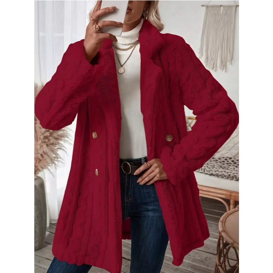Cozy Faux Shearling Double-Breasted Outerwear Apparel and Accessories