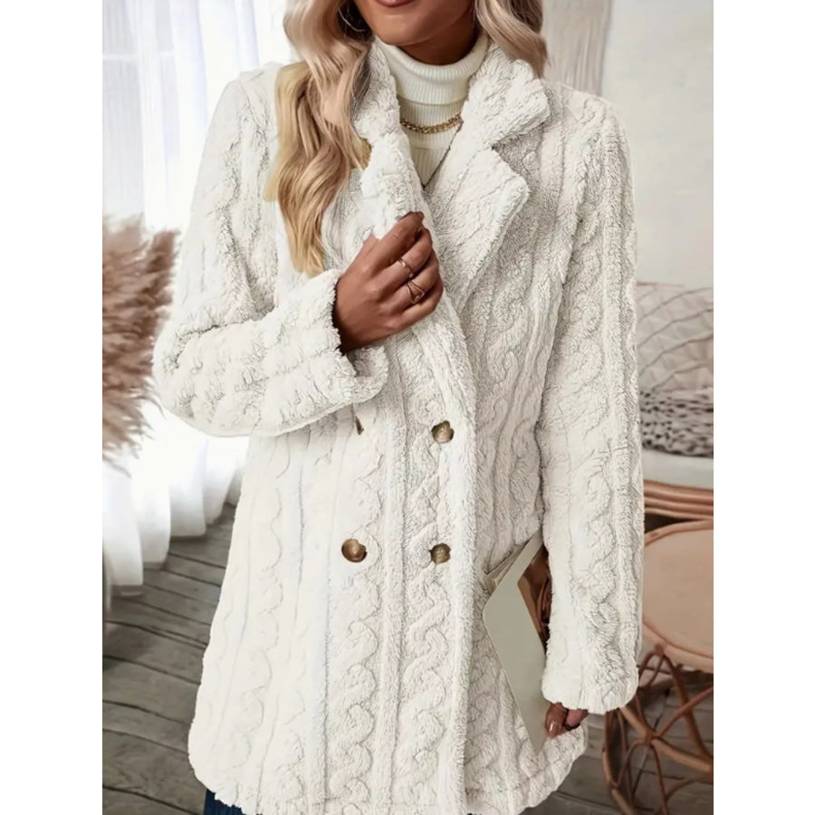 Cozy Faux Shearling Double-Breasted Outerwear Apparel and Accessories