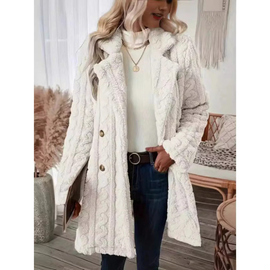 Cozy Faux Shearling Double-Breasted Outerwear Apparel and Accessories