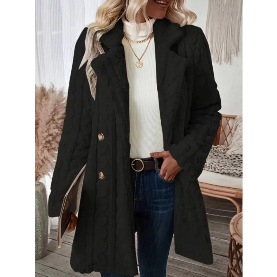 Cozy Faux Shearling Double-Breasted Outerwear Apparel and Accessories
