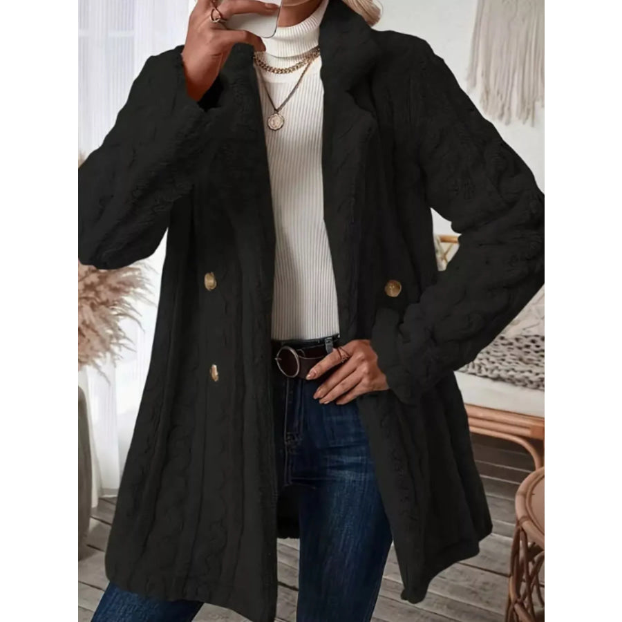Cozy Faux Shearling Double-Breasted Outerwear Apparel and Accessories