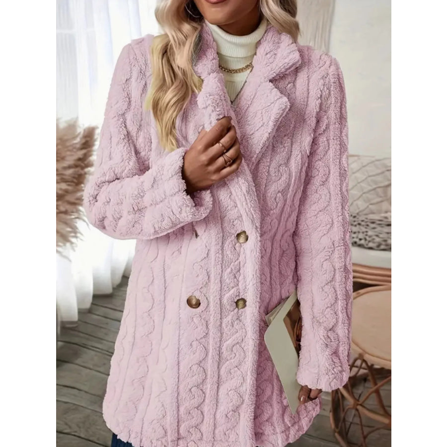 Cozy Faux Shearling Double-Breasted Outerwear Apparel and Accessories