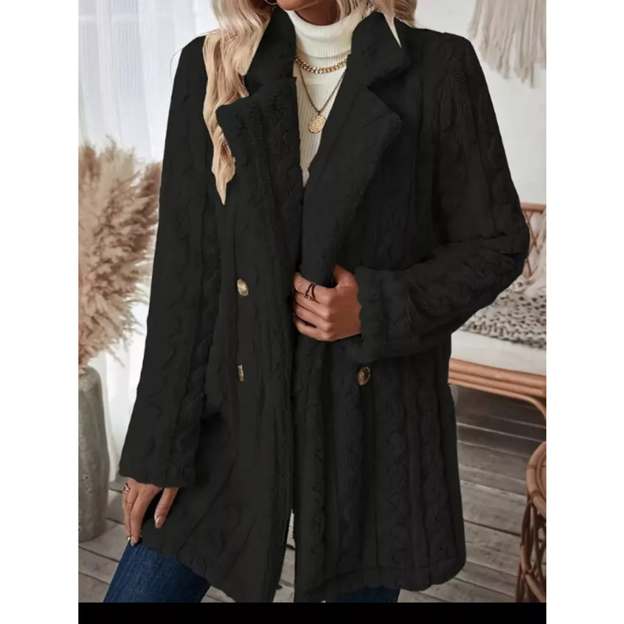 Cozy Faux Shearling Double-Breasted Outerwear Apparel and Accessories