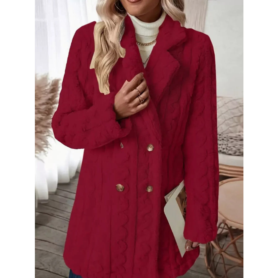 Cozy Faux Shearling Double-Breasted Outerwear Apparel and Accessories