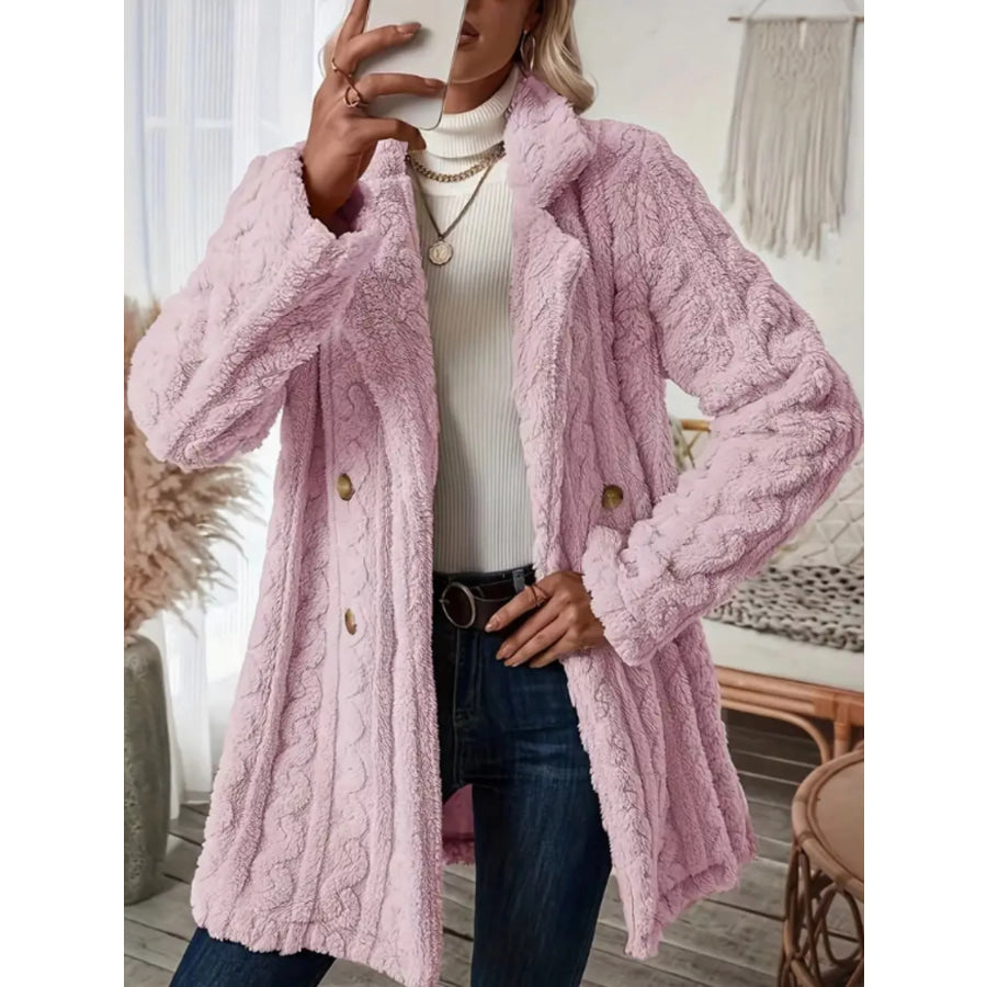 Cozy Faux Shearling Double-Breasted Outerwear Apparel and Accessories