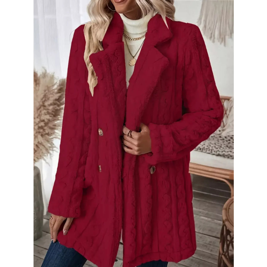 Cozy Faux Shearling Double-Breasted Outerwear Apparel and Accessories