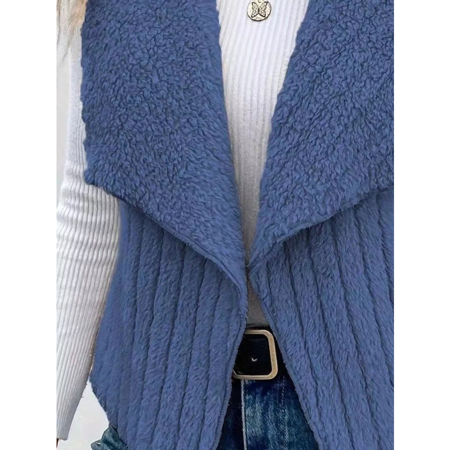 Cozy Fleece Open Front Vest Coat Apparel and Accessories
