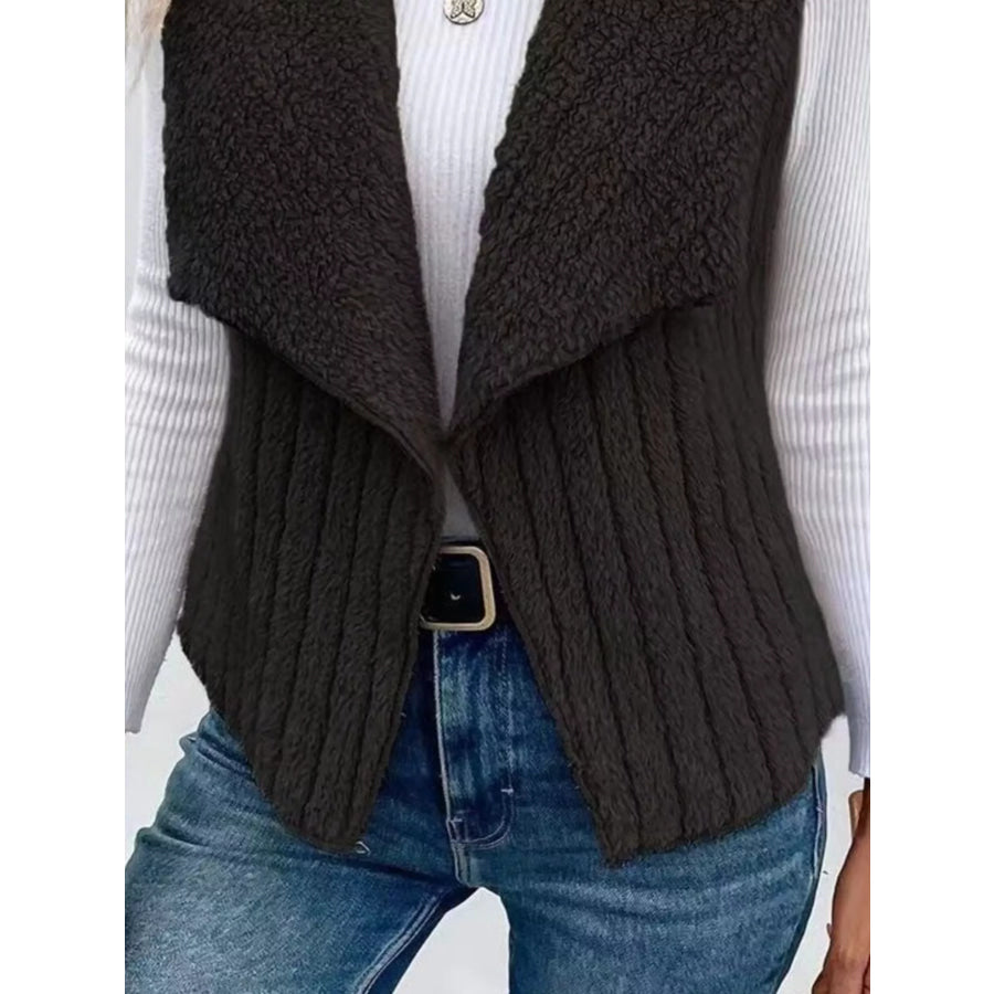 Cozy Fleece Open Front Vest Coat Apparel and Accessories
