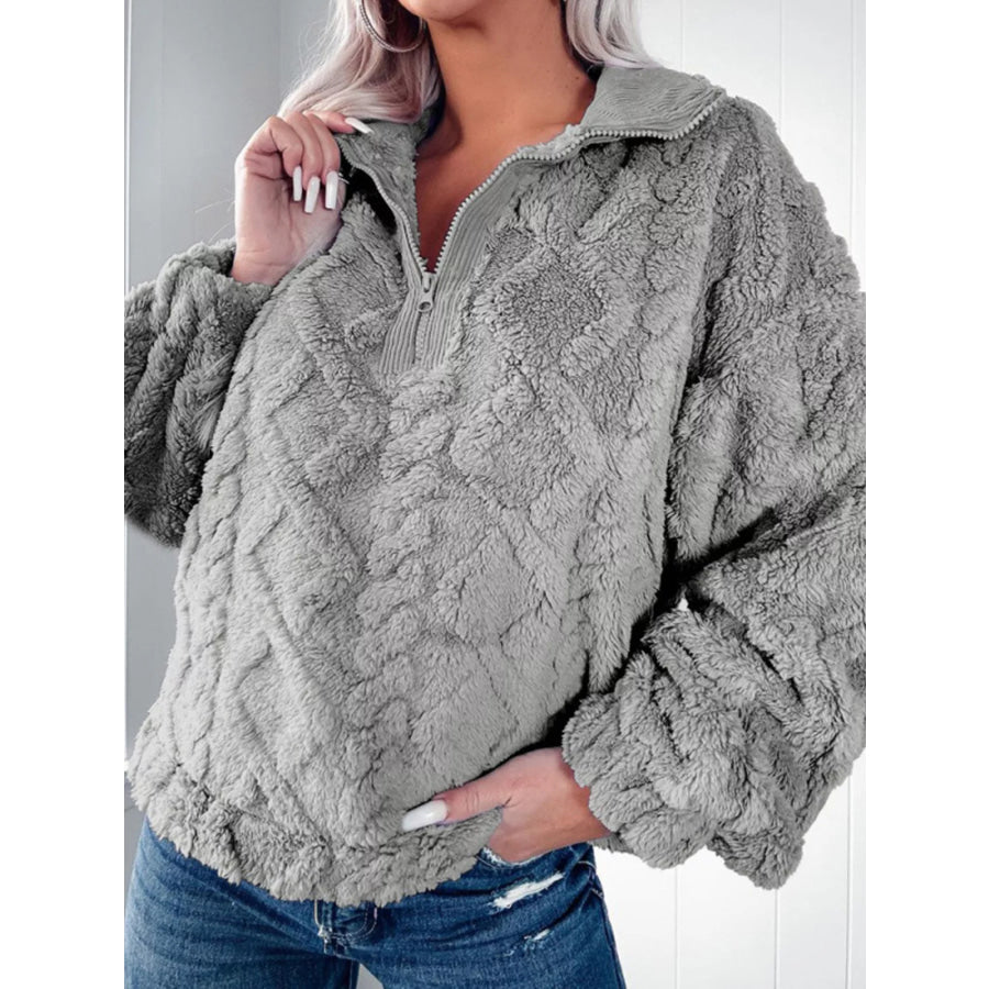 Cozy Fleece Quarter Zip Sweatshirt Apparel and Accessories