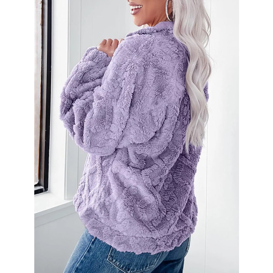 Cozy Fleece Quarter Zip Sweatshirt Apparel and Accessories