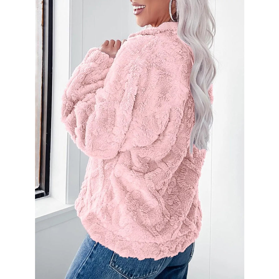 Cozy Fleece Quarter Zip Sweatshirt Apparel and Accessories
