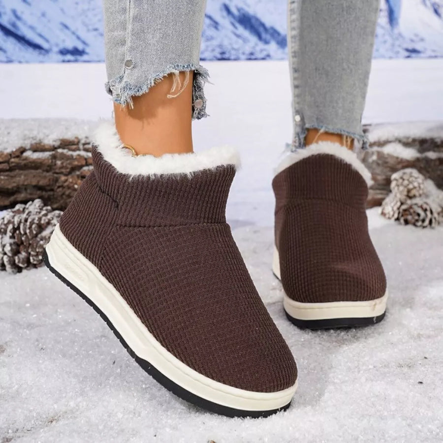 Cozy Knit Ankle Boots with Plush Lining Apparel and Accessories