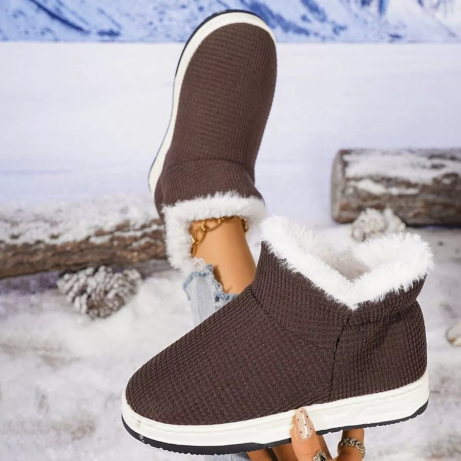 Cozy Knit Ankle Boots with Plush Lining Apparel and Accessories