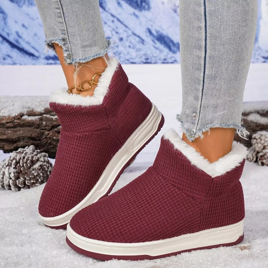 Cozy Knit Ankle Boots with Plush Lining Apparel and Accessories