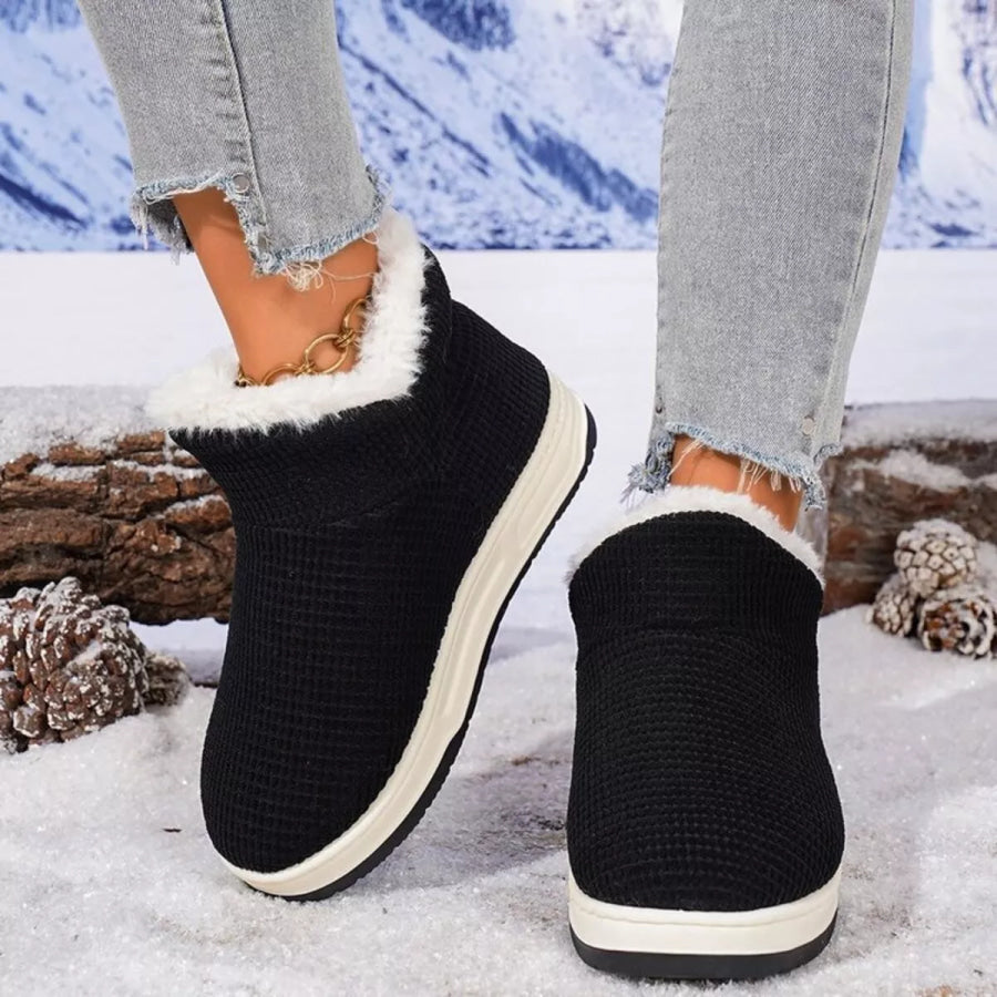 Cozy Knit Ankle Boots with Plush Lining Apparel and Accessories